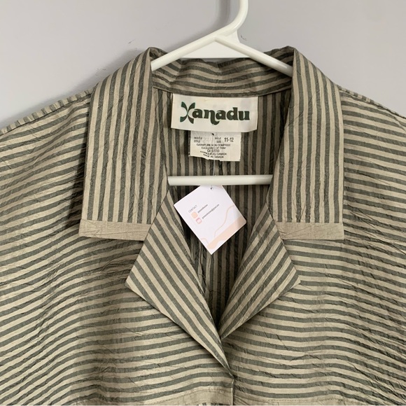 Vintage Xanadu Button Front Blouse Boxy Cut Size 11/12 - Picture 4 of 6